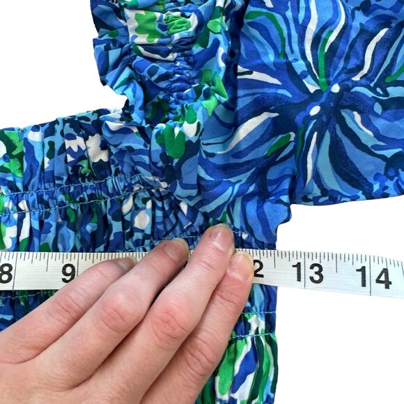 Lilly Pulitzer Smocked Mini Dress Blue Green - Picture 11 of 14